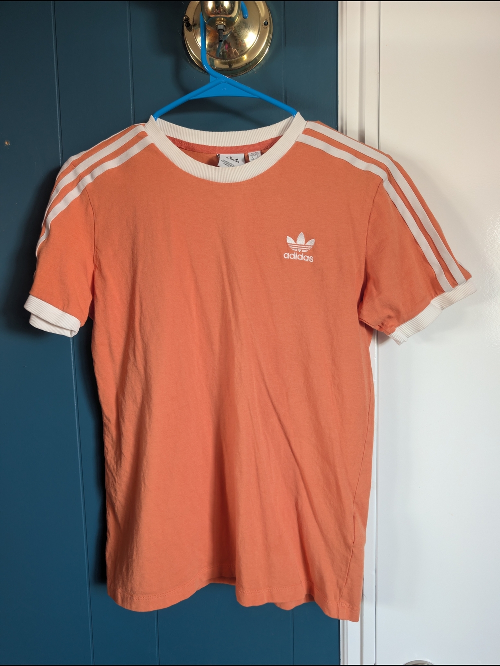 Adidas Originals Women's Orange Three-Stripe Tee